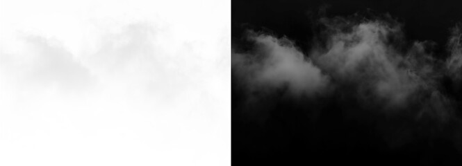 Fog on a contrasting background, creating a dramatic and atmospheric effect isolated on transparent background