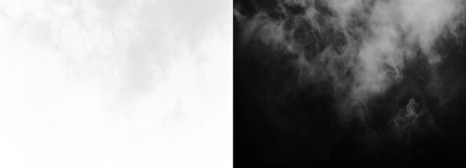 Dramatic contrast of light and dark smoke fog creates a captivating visual effect isolated on transparent background