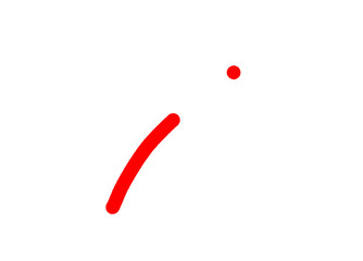 &ldquo;Red Curved Line with Dot on  transparent Background