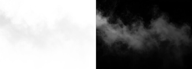 Fog effect on white and black background, a versatile design element isolated on transparent background