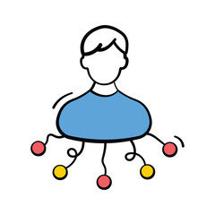 Here is a modern hands drawn icon of ai chatbot, premium vector