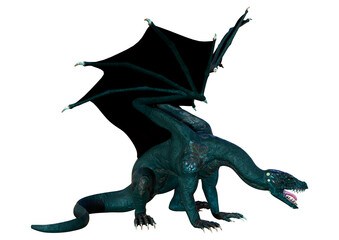 Fototapeta premium 3D Rendering Fairy Tale Dragon on White