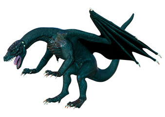 3D Rendering Fairy Tale Dragon on White