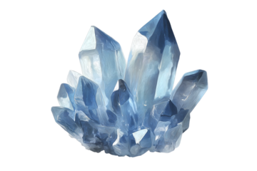 Minimalist Hand Drawn Crystal Symbol Illustration Isolated on Transparent Background