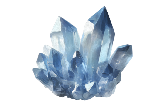 Minimalist Hand Drawn Crystal Symbol Illustration Isolated on Transparent Background - Powered by Adobe