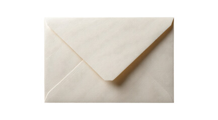 Blank cream-colored envelope, top view