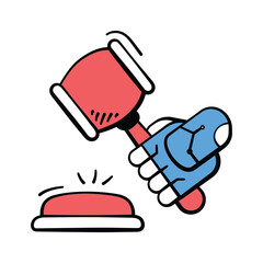 Han drawn icon of AI automation in legal processes and digital justice