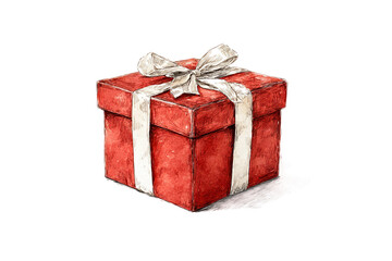 Obraz premium Cartoon Style Hand Drawn Gift Box Doodle Isolated on Transparent Background