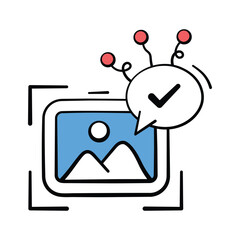 Take a look at this amazing doodle style icon of image recognition