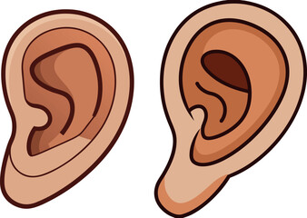human ear cartoon, anatomy vector art, body part clipart, hearing organ illustration, medical ear design, educational body svg, cute anatomy artwork, biology cartoon png, listening ear graphic, health