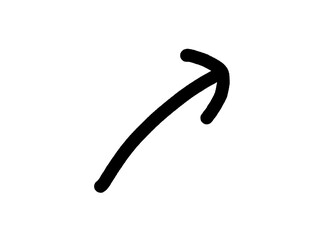 Bright Black Upward Arrow Isolated on transparent Background