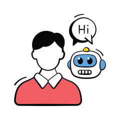 Beautifully designed amazing icon of robot assistant, premium vector
