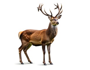 Fototapeta premium Hirsch auf Weiß