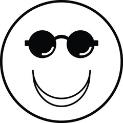 Smiley face with sunglasses, a cool expression