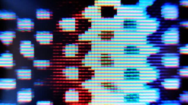 Screen TV Glitch Error - Signal Disturbance Broken Monitor,  VHS static noise glitch overlay
