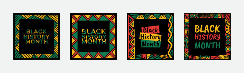 Black history month social media posts collection template