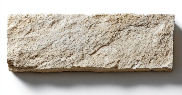 Light beige rectangular stone slab.  Natural stone texture