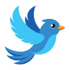 bird, blue, flying, wings, cartoon, cute, sky, feather, illustration, vector, icon, animated, stylized