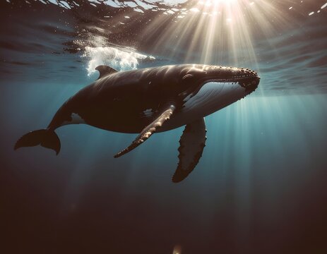 Buckelwal im Meer