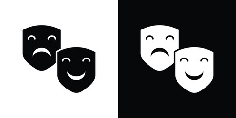 Theater masks icon design concepts. Clipart design set