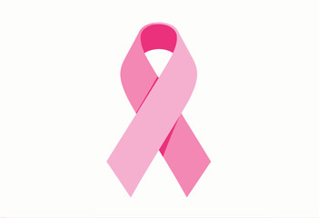 Illustration of a pink ribbon symbolizing breast cancer awareness and support on a white background emphasizing health advocacy and community action