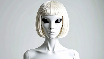 Humanoid with white wig.