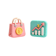 Christmas gift bag filled with presents in a simple vector illustration