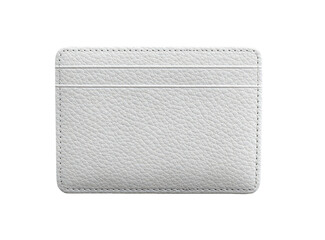 White textured cardholder with stitched edges and three card slots