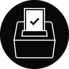 Digital voting screen interface icon for online elections