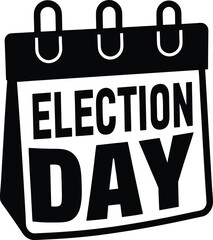 Election day calendar icon with voting symbol