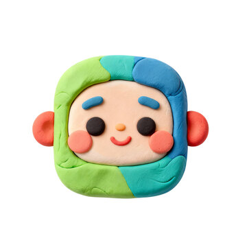 Cute baby doll toy on a white background
