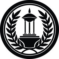 Plato s academy emblem icon for educational institutions and philosophy