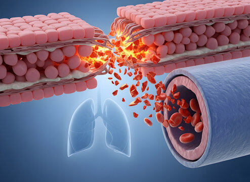 LPS Breach of Intestinal Tight Junction Invading Blood Vessel - Gut-Lung Axis Concept