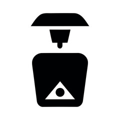 Minimal pump dispenser or perfume bottle vector icon 