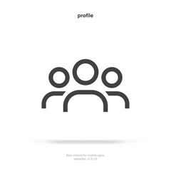 Profile picture icon human symbol. Man and women sign. People, person, user profile avatar icon emblem symbol pictogram. Contact icon with white background for UI UX, mobile app, social media, website