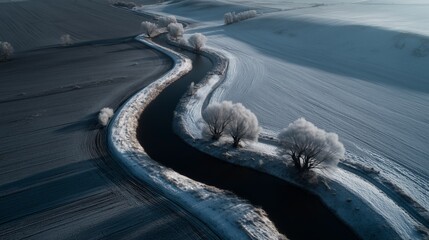 soft blue watercolor christmas background with frosty textures and winter glow