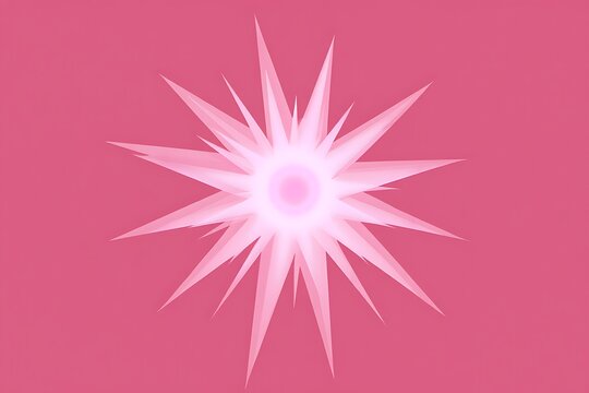 Pink starburst design on a pink background creates a visually striking effect
