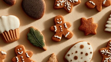 Freshly baked holiday cookies on a warm surface ready for decoration and celebration