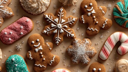Delicious holiday cookies arranged on a festive table for seasonal celebration