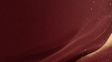 Elegant Christmas background with flowing red fabric and golden sparkles for festive designs