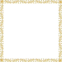 Simple Square Frame with White Background and Amazing Frame, Border Frame and Unique Photo Frame, Sharp Golden Color, Unique Square Frame