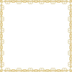 Simple Square Frame with White Background, Unique Frame, Border Frame and Amazing Photo Frame, Sharp Golden Color Square Frame