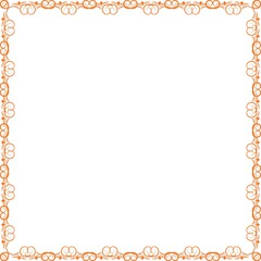 Simple Square Frame with White Background, Amazing Frame, Border Frame and Unique Photo Frame, Orange Unique Square Frame