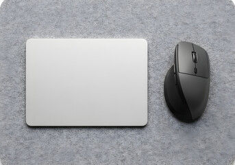 Computer mouse and touchpad on textured surface
