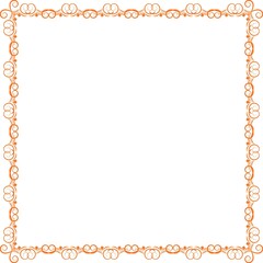 Simple Square Frame with White Background, Amazing Frame, Border Frame and Unique Photo Frame, Orange Square Frame