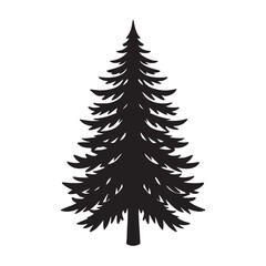 Sitka spruce silhouette black vector icon