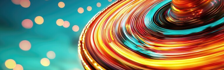 A mesmerizing spin of vibrant colors creating an enchanting light display that captivates the viewer's imagination and evokes feelings of joy.