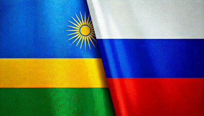 ロシアの国旗とルワンダの国旗(Russian Federatio flag & Rwanda flag.)
