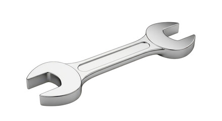 Silver wrench is shown in a white background. isolated illustration on  transparent background PNG