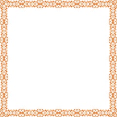 Simple Square Frame with White Background, Unique Frame, Border Frame and Unique Photo Frame, Orange Square Frame